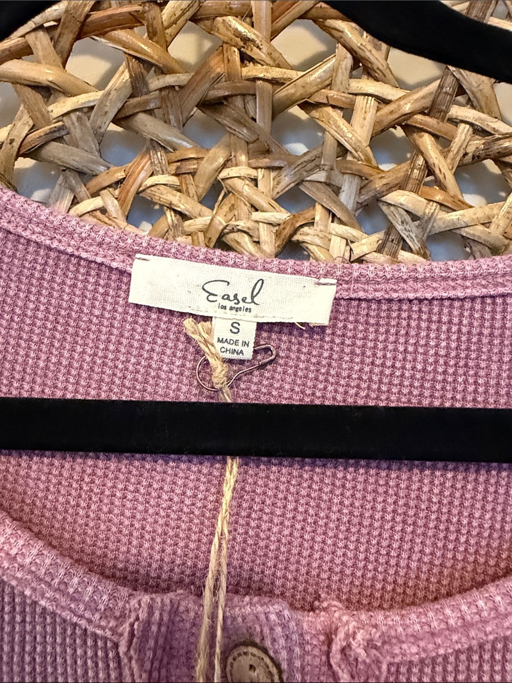 easel Mauve Patchwork Floral Henley Sweatshirt - Picture 2 of 15